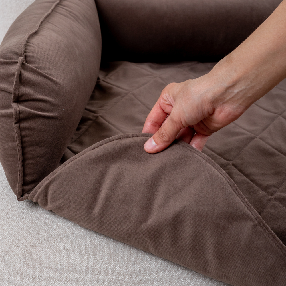 Диванный лежак из микровелюра, мокко 70х50 Rachel WOW