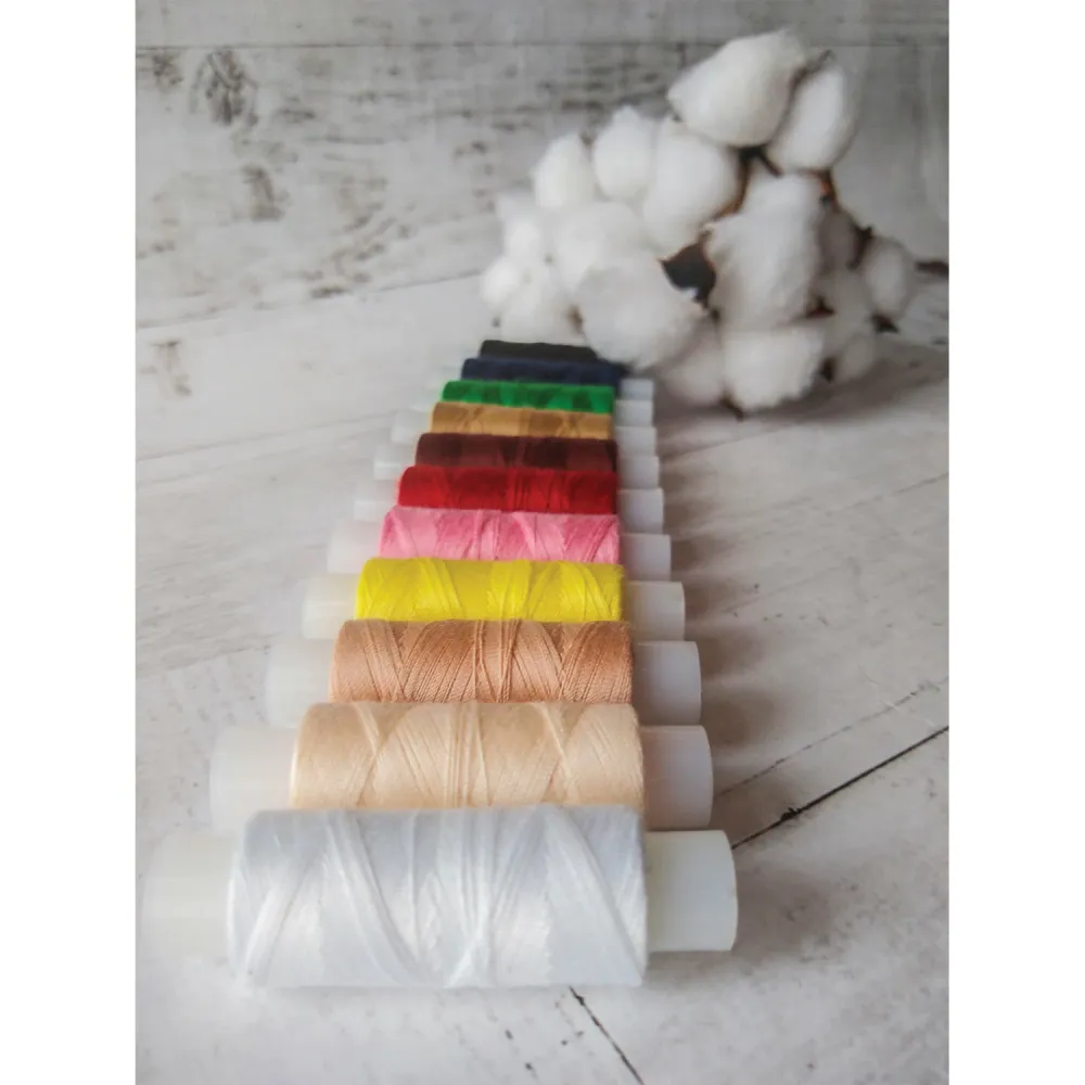 Набор швейных ниток, 11 цветов по 120 м, армированные, 45 ЛЛ, ОСТРОВ СОКРОВИЩ, 662789