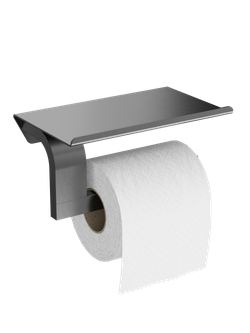 Держатель для туалетной бумаги STWORKI Вестфолл S08345GB настенный, вороненая сталь, с полкой