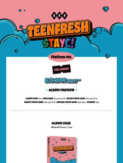 Альбом STAYC - TEENFRESH 3rd Mini Album PLATFORM Version