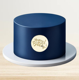 Украшение круглое «Happy Birthday со свечкой» золото, акрил 1 шт.