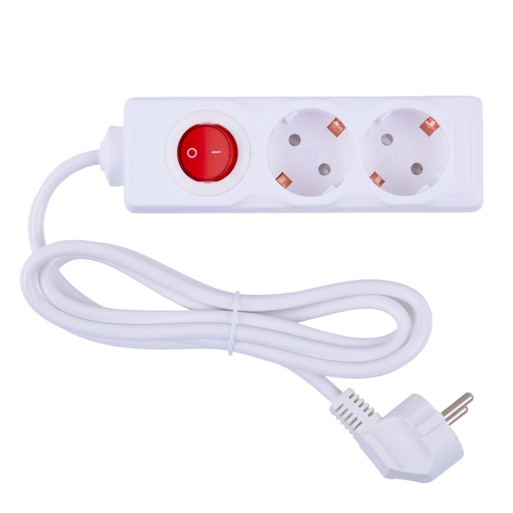 S-GCU2-1.5B WHITE Удлинитель серии Ultra. шнур 1.5м.. 2 гнезда. 16A. с-з. Белый. TM Uniel