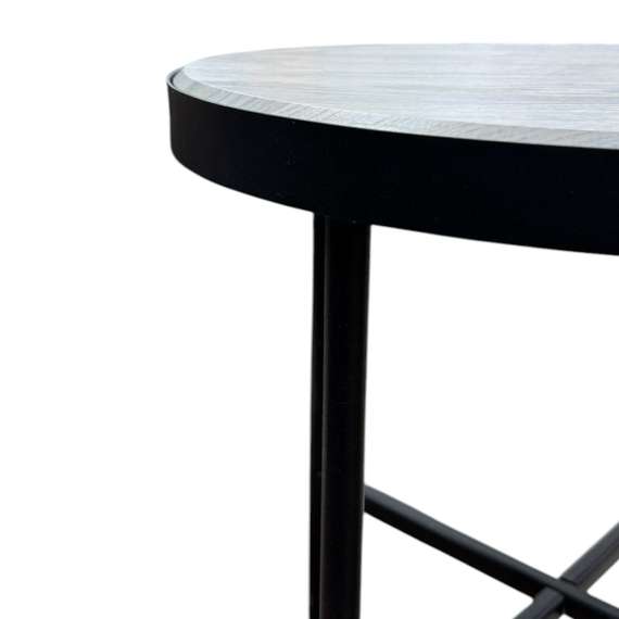 Стол журнальный МеталлАрт М011 бежевый дуб/черный малый