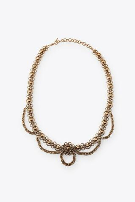 ZARA МЕТАЛЛИЧЕСКИЙ РЕМЕНЬ С ЦВЕТАМИ, РОЗОВО-ЗОЛОТОЙ