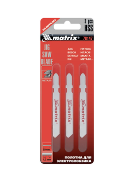 Полотна для электролобзика по металлу (50 мм; 1.2 мм; 3 шт.) MATRIX 78147