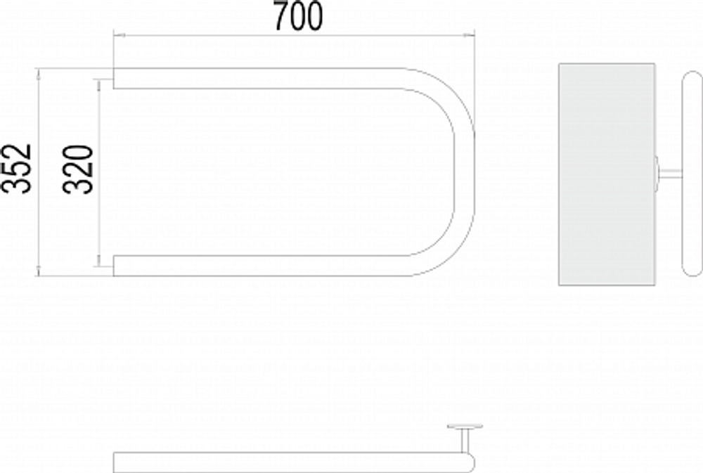 Полотенцесушитель водяной Terminus П-обр AISI 32х2 320х700