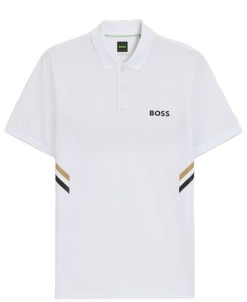 Мужское теннисное поло BOSS Active Slim Fit With Moisture Management Shirt - white