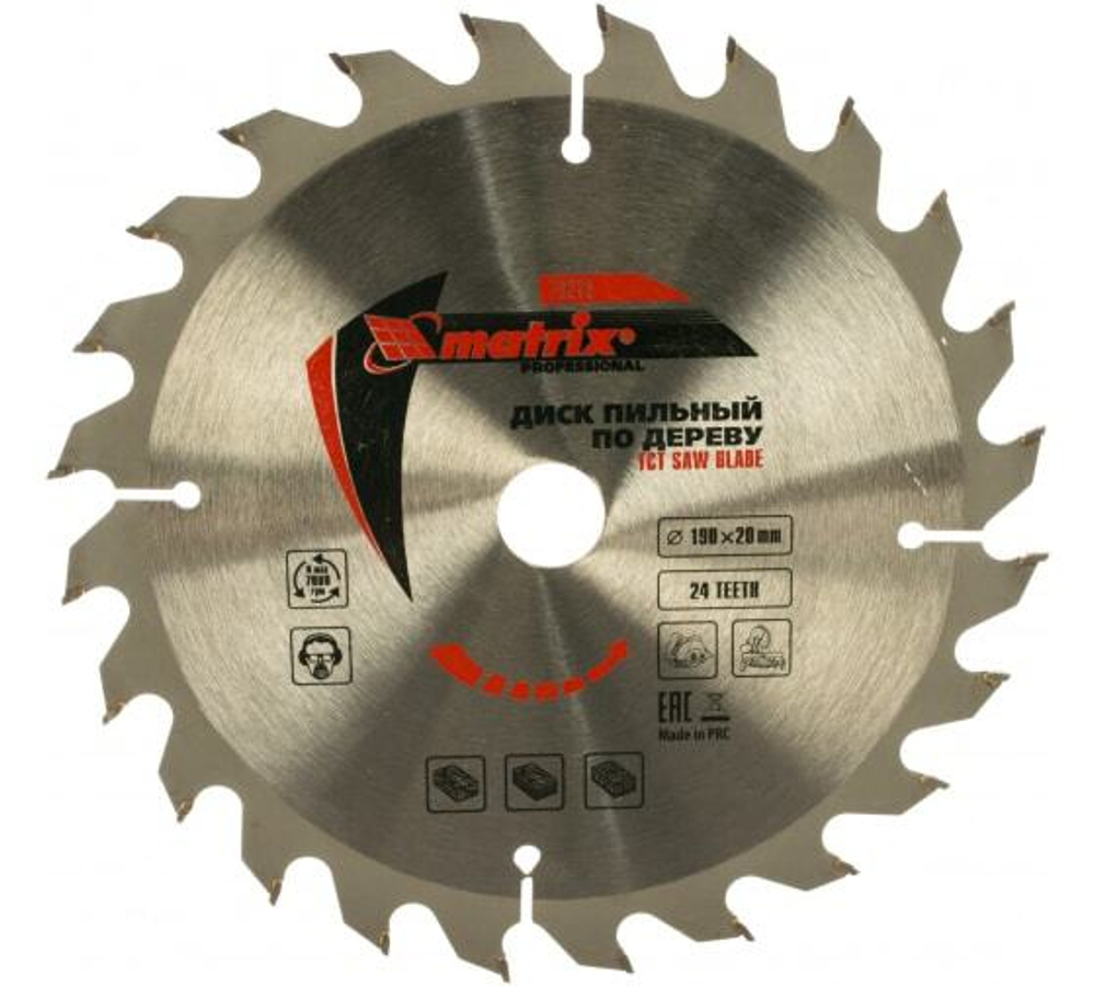 ПИЛЬНЫЙ ДИСК П/ДЕР MATRIX Ф190Х20ММ 24 ЗУБ+ К 20/16 73213