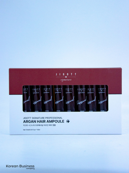 JIGOTT - ФИЛЛЕР ДЛЯ ВОЛОС С МАСЛОМ АРГАНЫ SIGNATURE PROFESSIONAL ARGAN HAIR AMPOULE, 13 МЛ * 1 ШТ