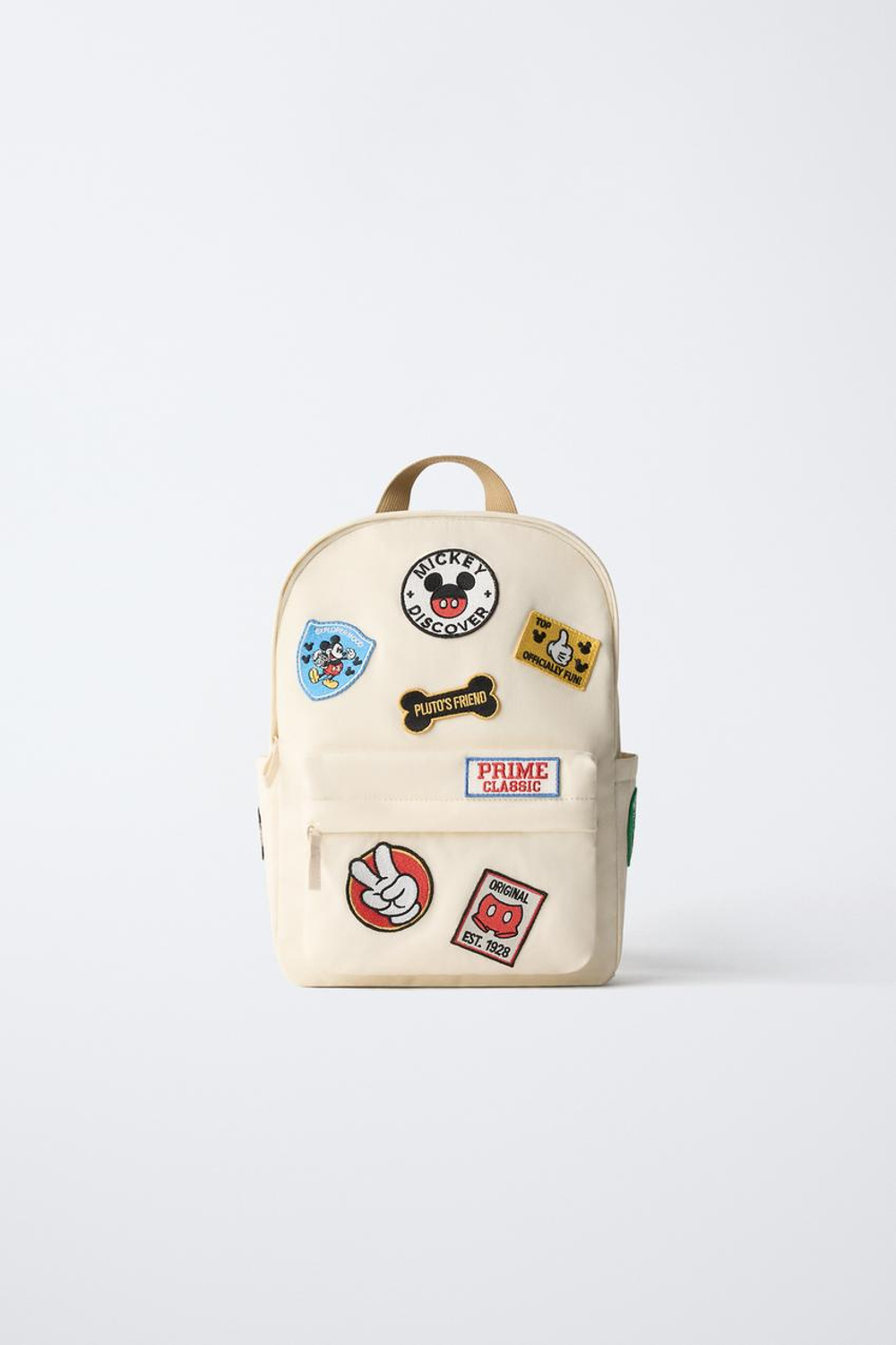 ZARA РЮКЗАК С НАШИВКАМИ MICKEY MOUSE © DISNEY, ЭКРЮ