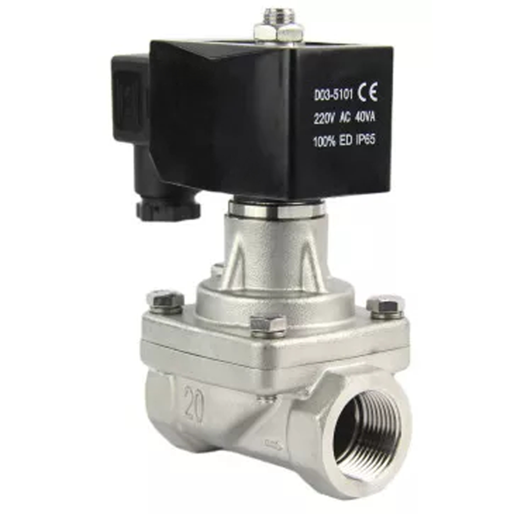 Two way normally closed Semi-direct acting electric solenoid valve Elephant DHP21-S-НЗ SS304 G YS-018 24V, body material - stainless steel AISI 304, seal - PTFE