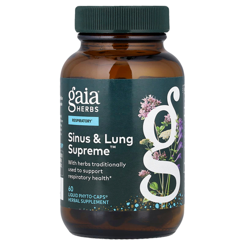 Gaia Herbs, Sinus & Lung Supreme™, 60 капсул Liquid Phyto-Caps®