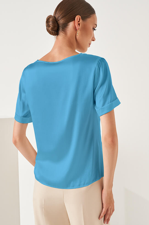 23061 Блузка женская (бирюзовый)