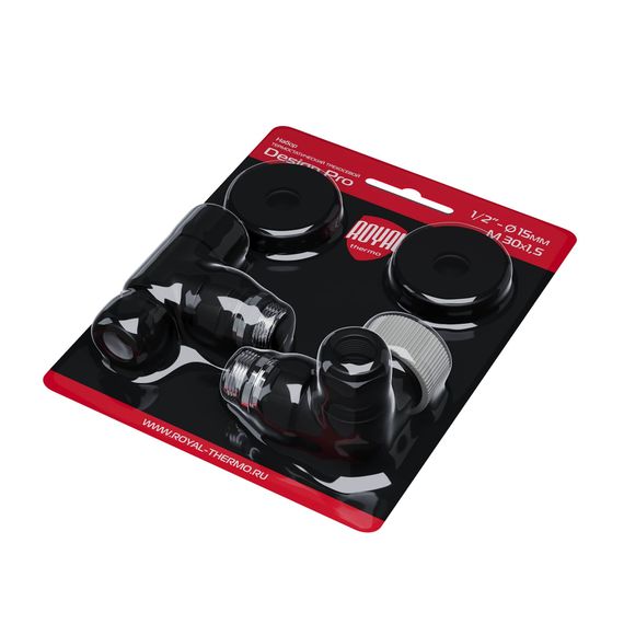 Набор термостатический трехосевой Royal Thermo Design Pro 15мм М30х1,5 (Черный) купить в Москве и Московской области по низкой цене с доставкой по России — (6) Набор термостатический трехосевой Royal Thermo Design Pro 15мм М30х1,5 (Черный) — (6)