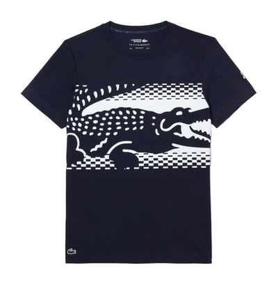 Мужская теннисная футболка Lacoste Tennis x Novak Djokovic T-shirt - navy blue