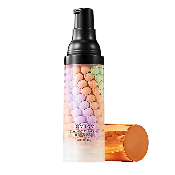 База под макияж Jomtam Isolation Three color grooming Трехцветная (зеленая, сиреневая, желтая) 40 г