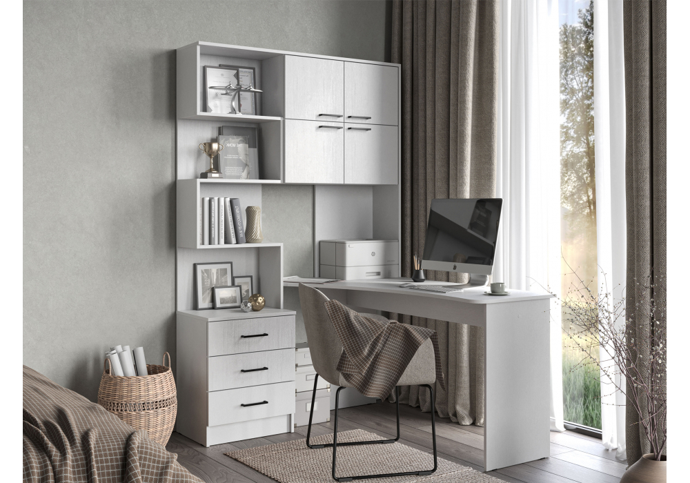 Компьютерный стол Woodville Эльброни правый белый