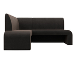 Диван кухонный угловой Кармен левый угол, Коричневый, Велюр, 126128L