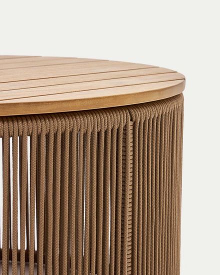 Dandara Журнальный столик из стали и бежевого шнура La Forma Испания 