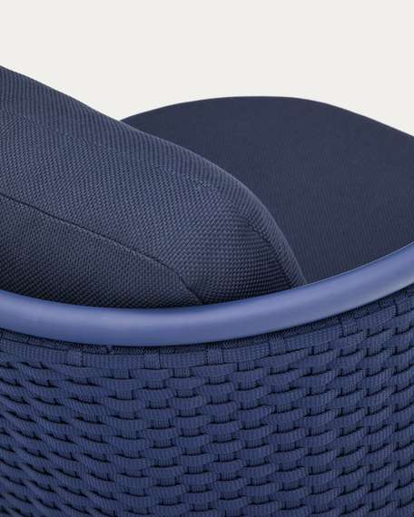 Уличное кресло Sedalis из алюминия синего цвета с канатным шнуром