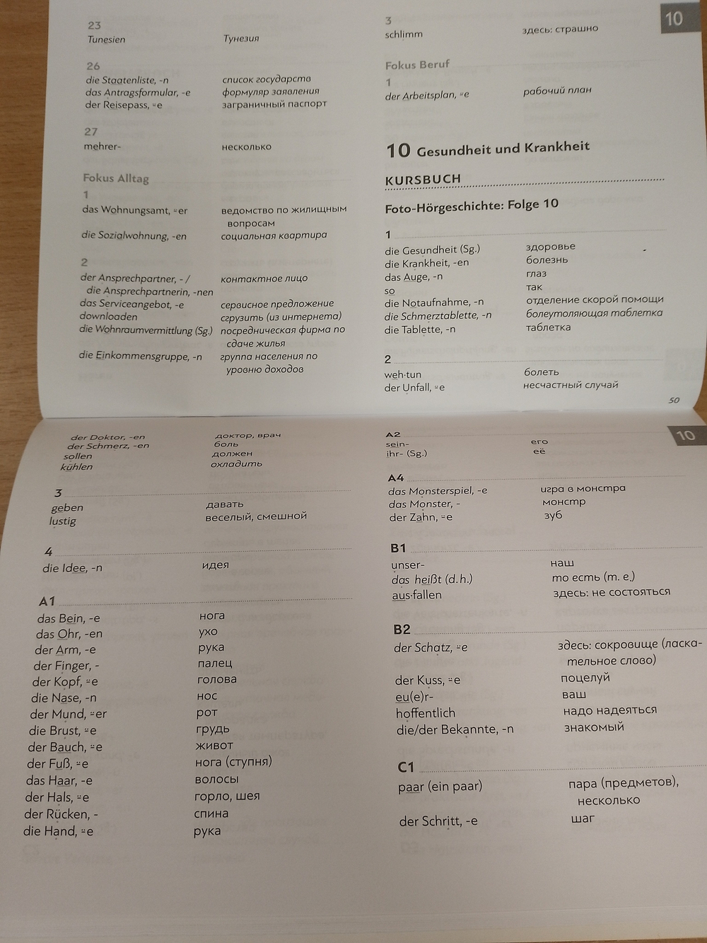 Schritte plus NEU 1+2, Glossar Deutsch-Russisch