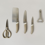 Набор ножей и кухонных принадлежностей 7 предметов, цвет серый