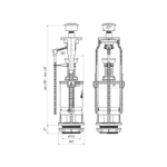 Сливной механизм Ани Пласт металл. кн.WC7030M АНИ пласт