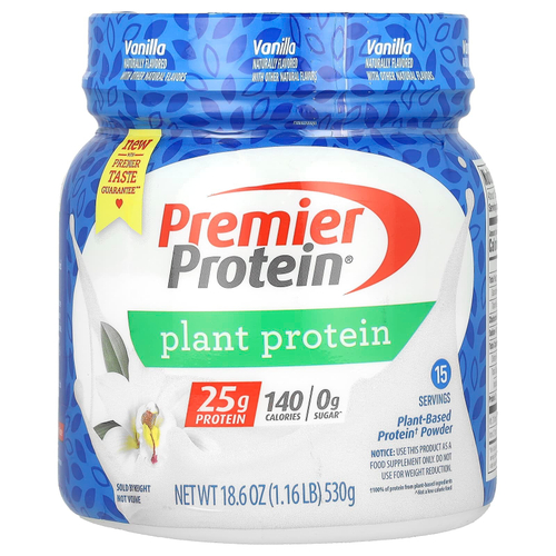 Premier Protein, Plant Protein , Vanilla, 1.16 lb (530 g)
