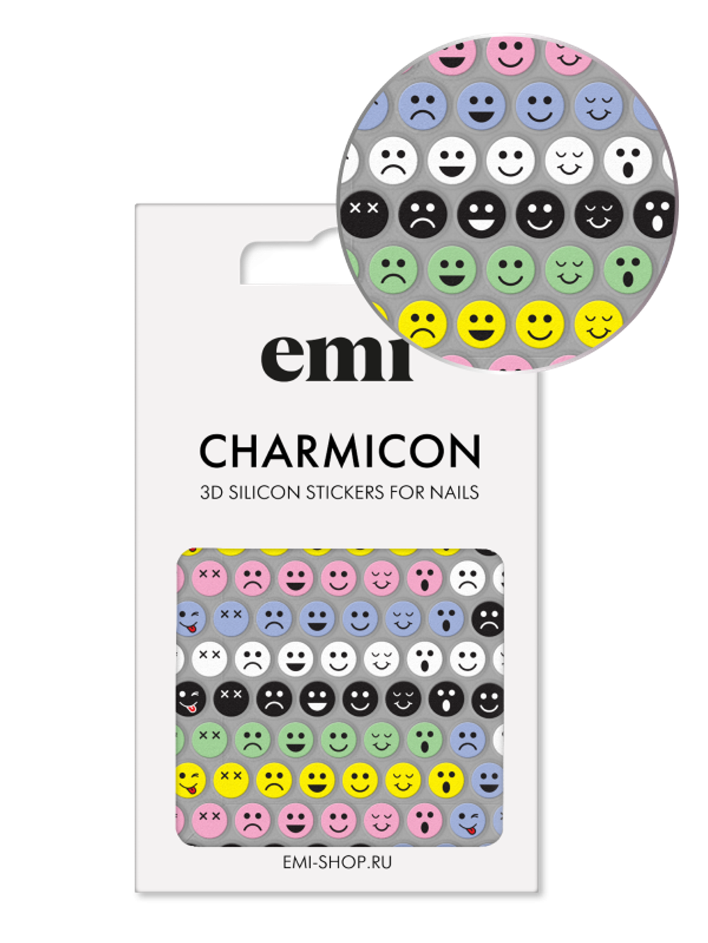 Charmicon 3D Silicone Stickers №197 Цветные смайлы