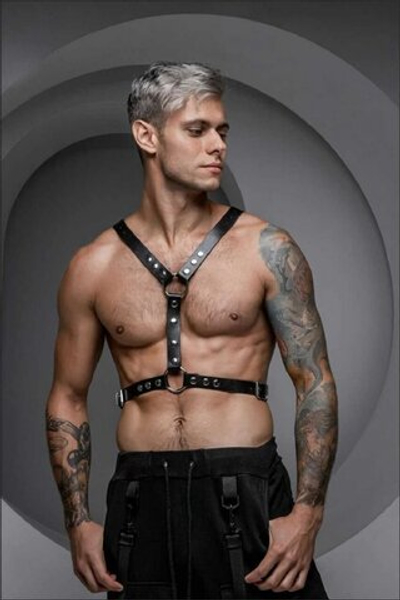 Портупея мужская Akvilon кожа черный L/XL