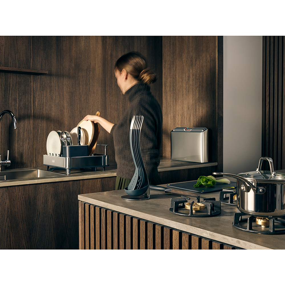 Сушилка для посуды раздвижная extend steel, серая