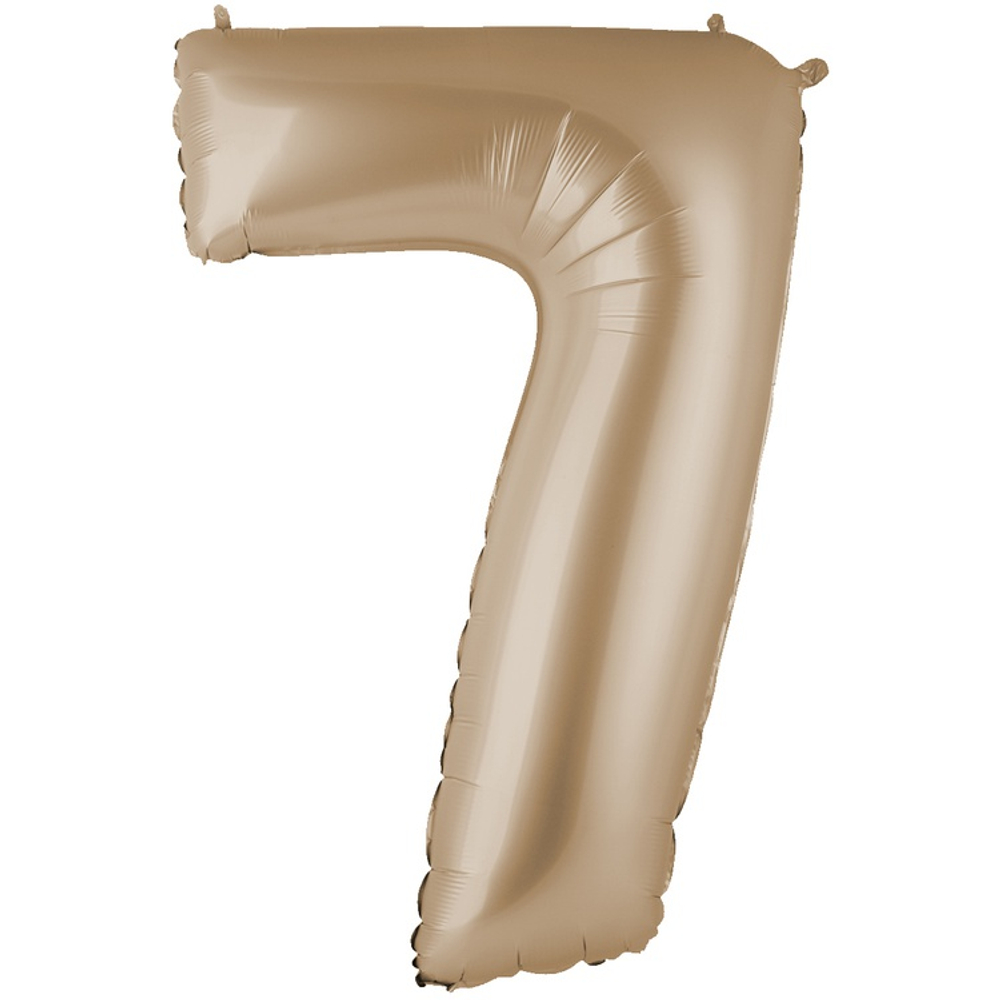 Шар фольгированный Цифра 7 101 см (Бежевый)
