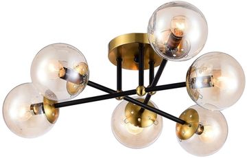 Потолочная люстра на штанге 6*E14 CL144165 бронза/черный/шампань Памела Citilux