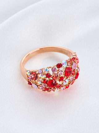 Кольцо Россыпь из красных камней Swarovski