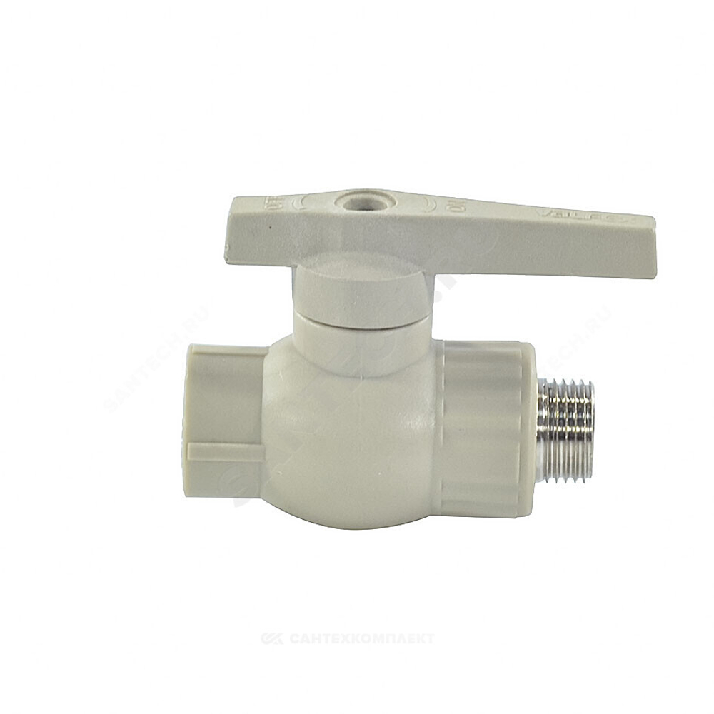 Кран шаровой PP-R серый Дн 25х3/4" НР VALFEX 10144225Г