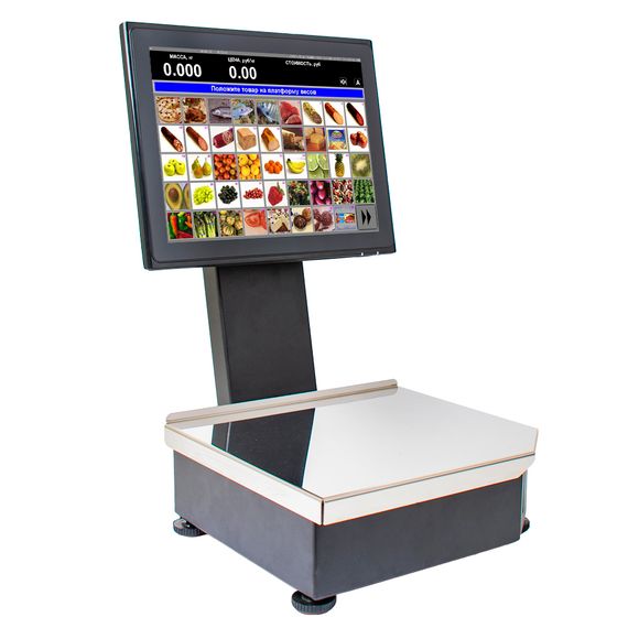 Весы с печатью этикетки POScenter PC200C3V4 Base (15&quot;, емкостной, RAM 4Gb/HDD 128Gb) Windows 10, черный моноблок POScenter