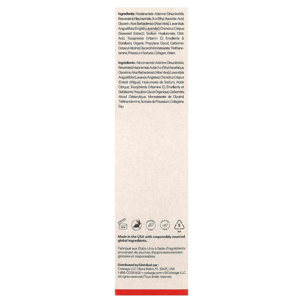 Codeage, Eternal Platinum NAD Serum, 3.4 fl oz (100 ml)