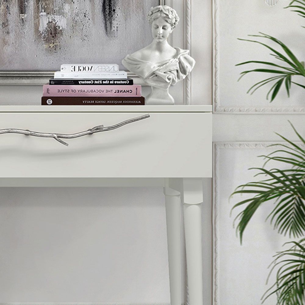 Консоль Арт Колор matte Стайл Сильвер Белый опал матовый