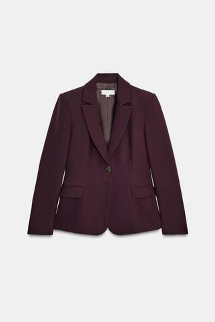 ZARA ПРИТАЛЕННЫЙ БЛЕЙЗЕР С ПОДПЛЕЧНИКАМИ, БУРГУНДИ