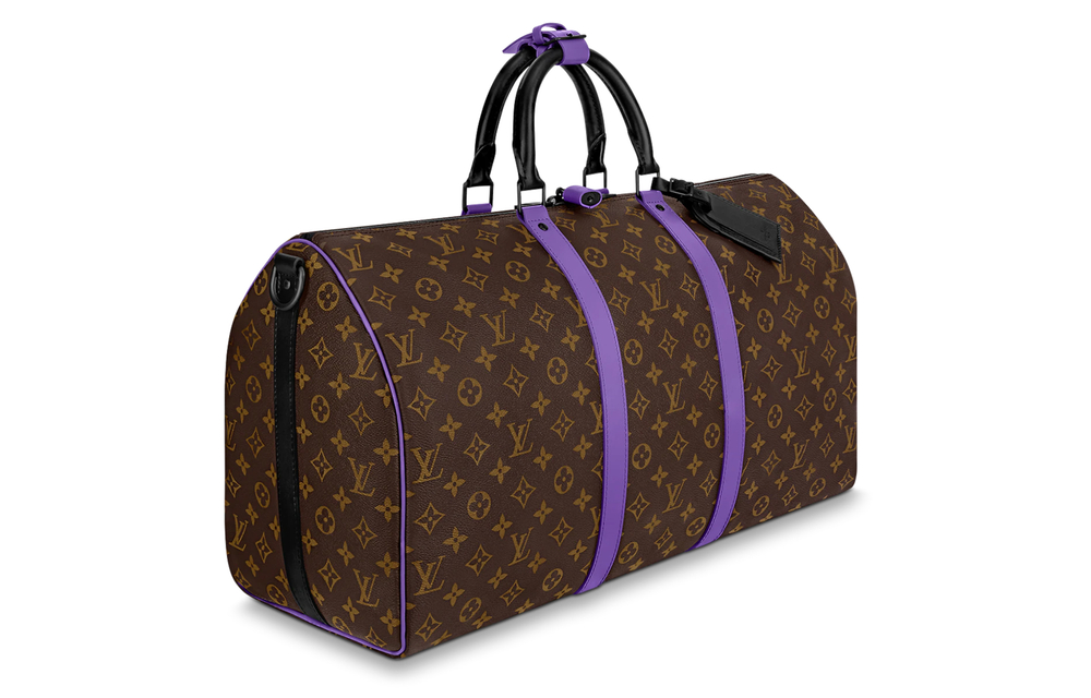 LOUIS VUITTON Keepall Bandouliere 50 Monogram Macassar Brown/Purple