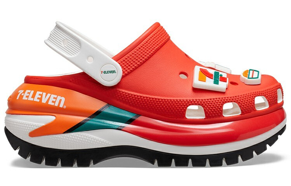 7-ELEVEN x Crocs Limited Edition Co-branded Light wheel Crocs fashion and comfortable sports sandals women's Red