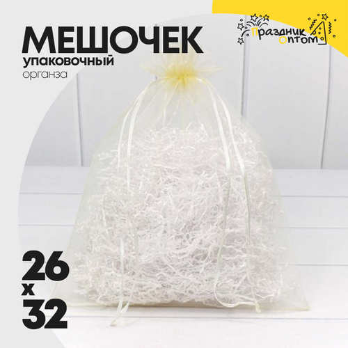 Мешочек 26х32см Органза (Бежевый)