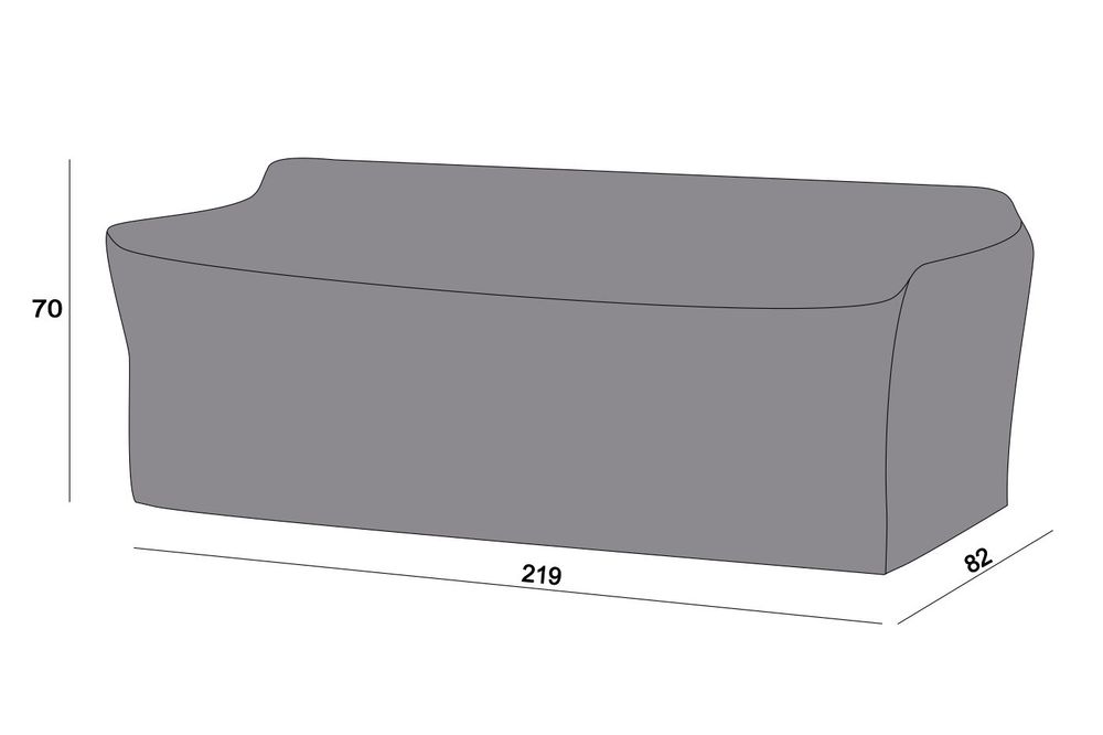 Защитный чехол на диван Касабланка, трехместный 219×82×70 см, цвет серый