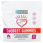Zhou Nutrition, CoQBeet, жевательные таблетки, со вкусом черники, 50 жевательных конфет