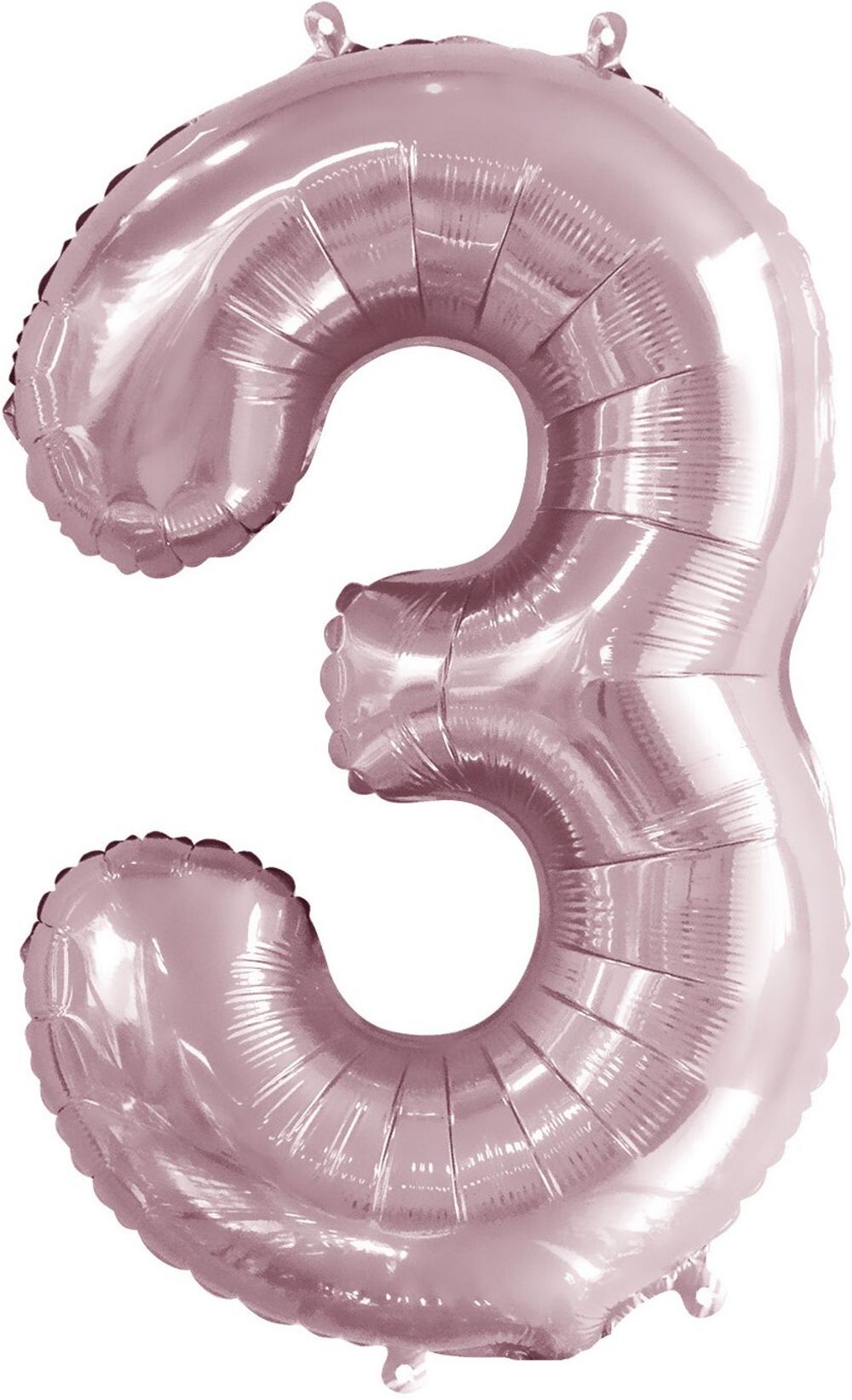 Шар (34"/86 см) Цифра, 3, Slim, Светло-розовый, 1 шт. в упак.