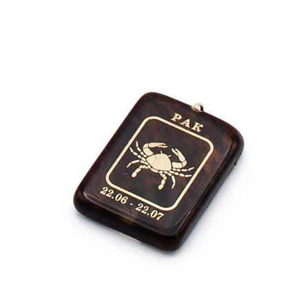 Кулон зодиак "Багет" обсидиан