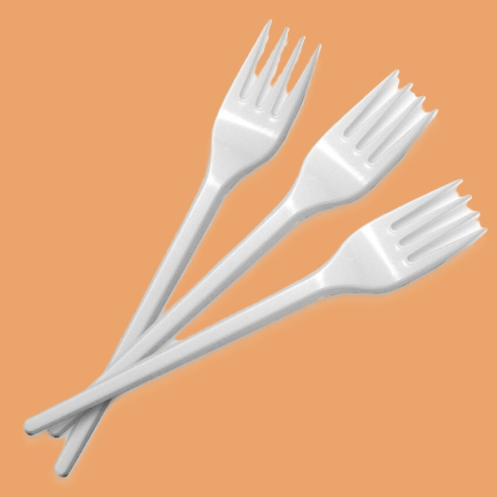 Вилка пластиковая Элпи Стандарт 155 мм белая 100 штук