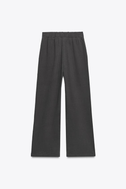 ZARA БРЮКИ В СТИЛЕ РУСТИК С РЕМНЕМ, УГОЛЬНЫЙ