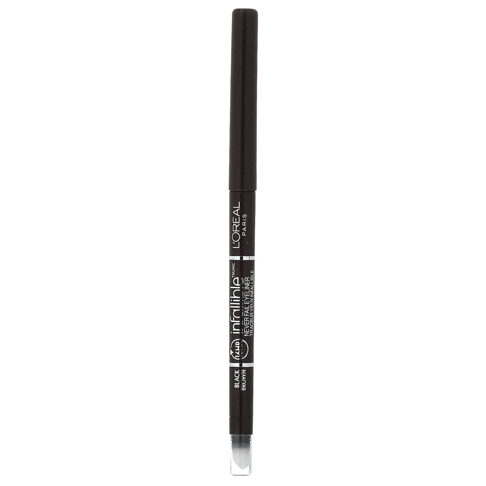 L'Oréal, Infallible, Never Fail ™, механическая подводка для глаз, оригинальный, черно-коричневый 581, 240 мг (0,008 унции)