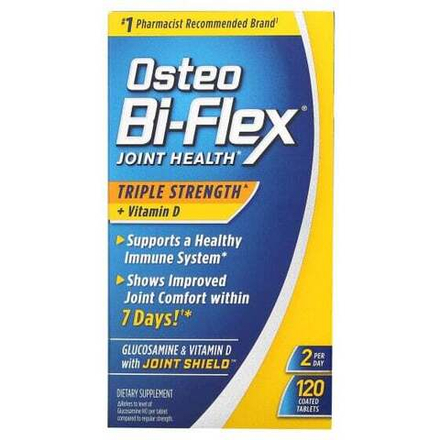 Для мышц и суставов Osteo Bi-Flex, Здоровье суставов, тройная сила + витамин D, 120 таблеток в оболочке